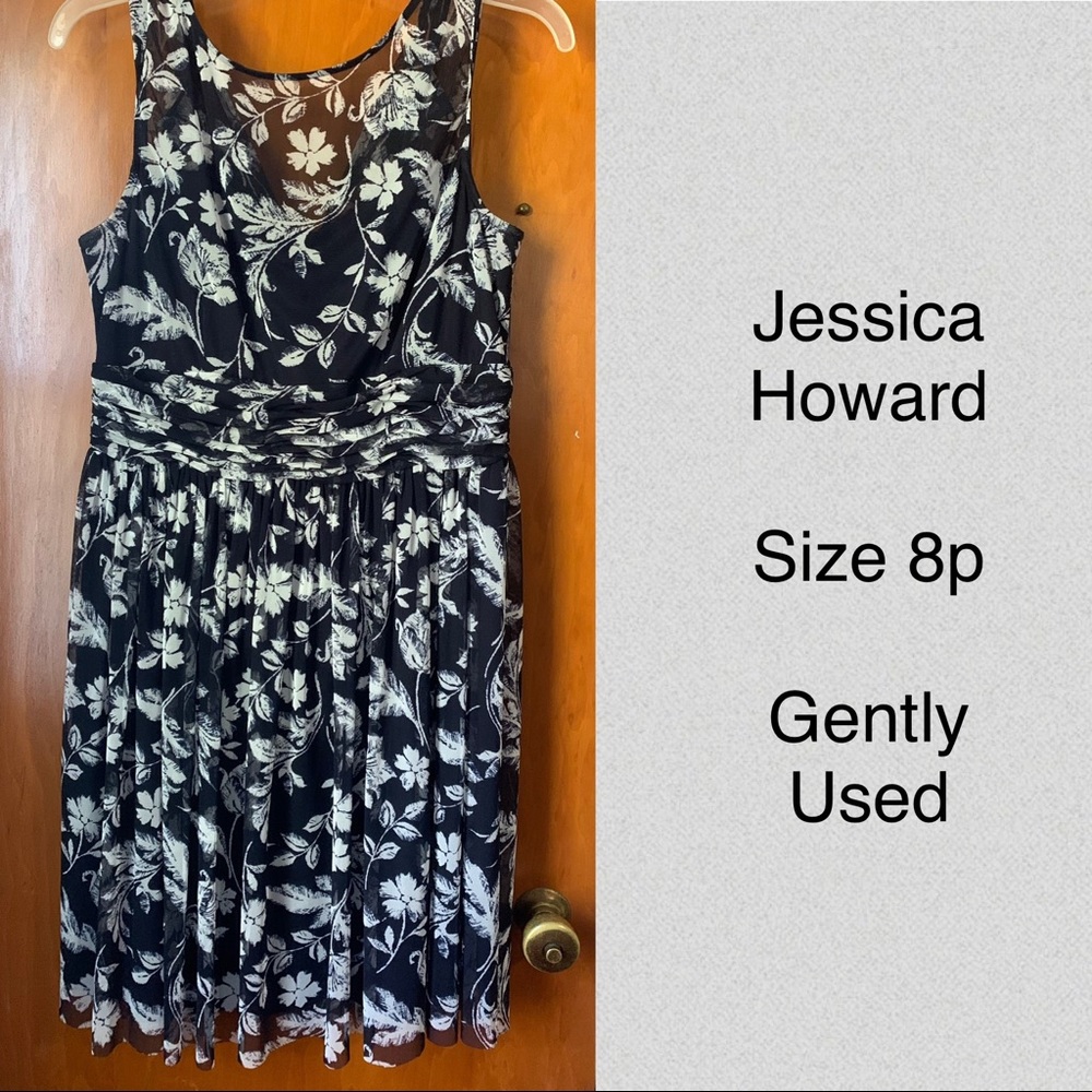 Navy and white dress